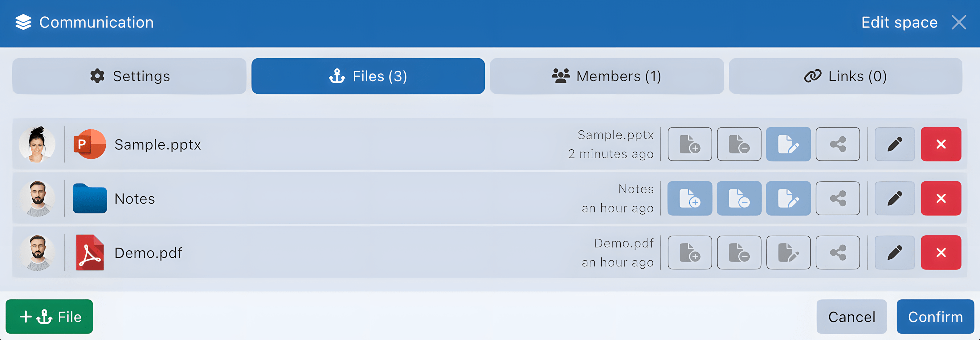 Gestion des fichiers ancrés anchor file management