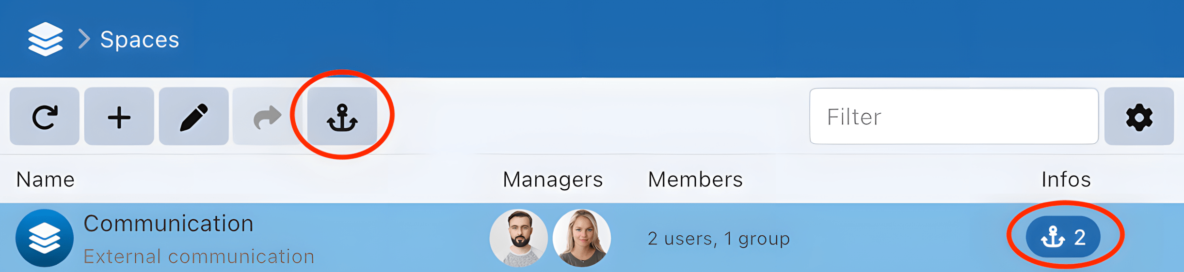 Fichiers ancrés dans l’espace anchored files